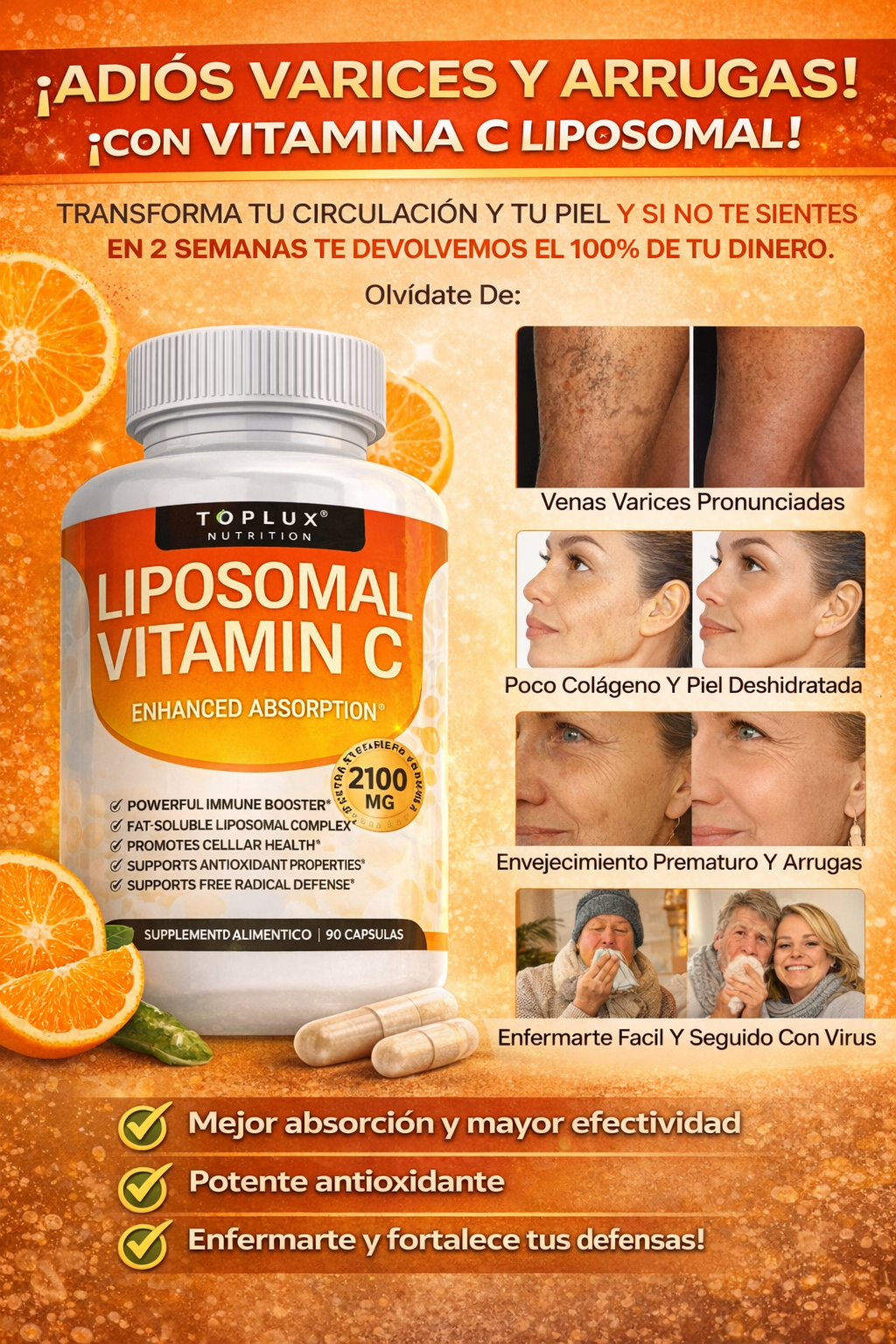 Vitamin C Liposomal - Absorción Máxima 2100 MG